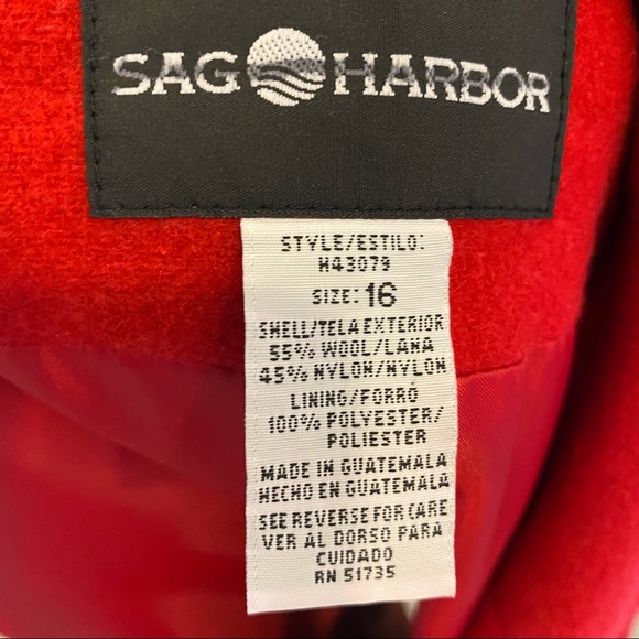 VINTAGE Red Wool Blazer Sports Coat By Sag Harbor - Picture 12 of 13